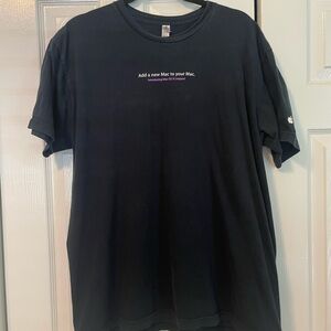 American Apparel Black Tee with Subtle White Print